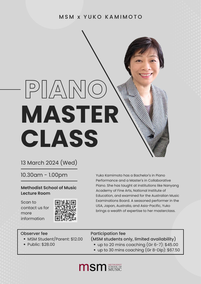 Piano Masterclass with Yuko Kamimoto