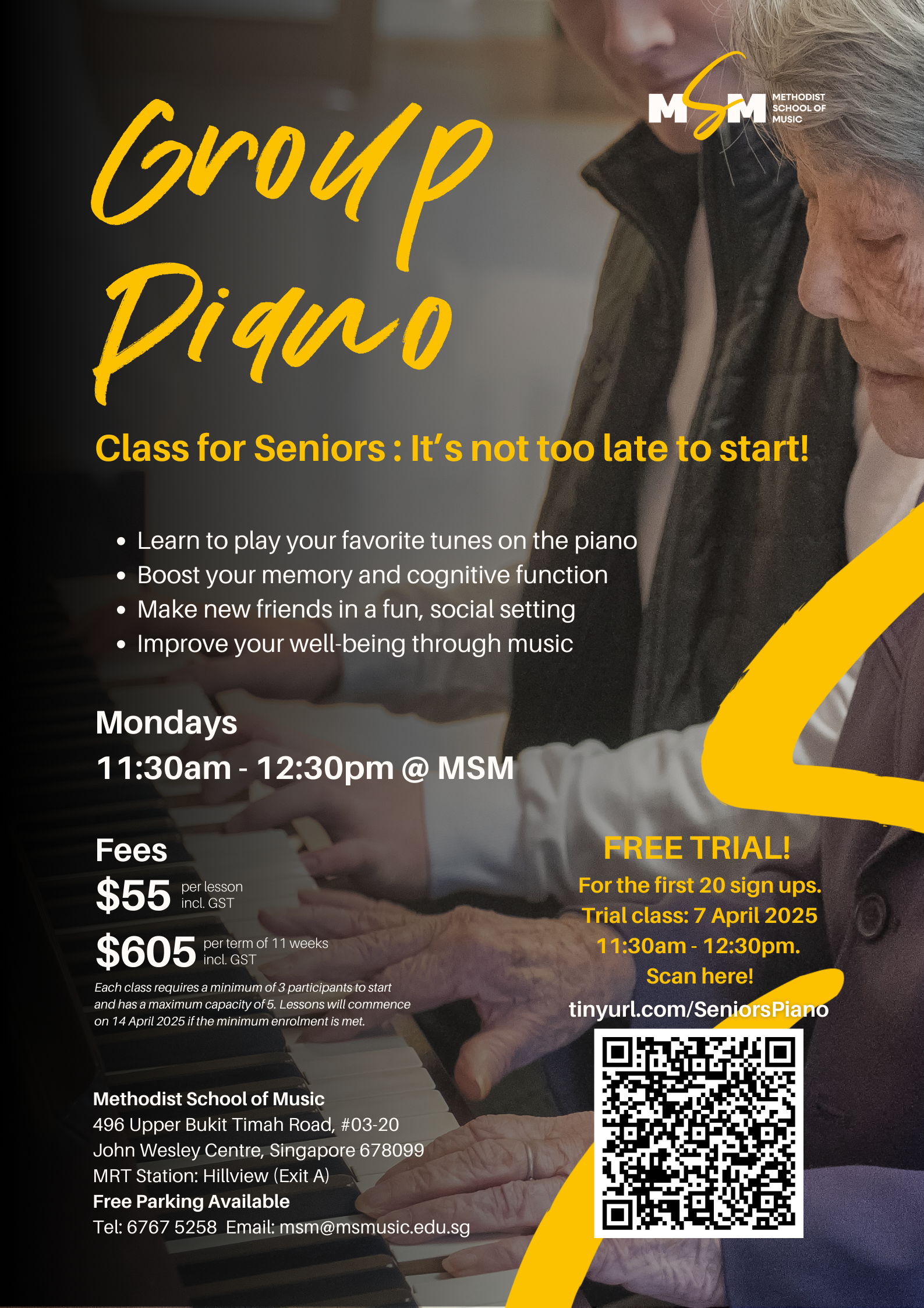 Group Piano Class for Seniors